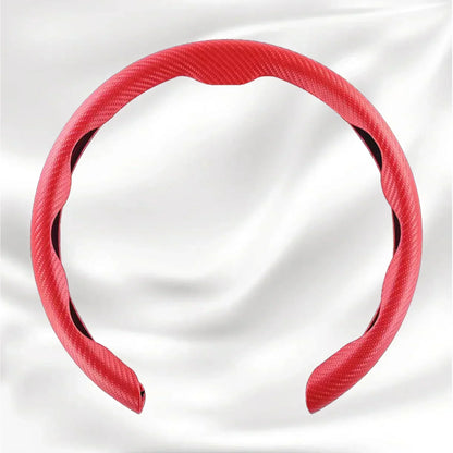 Nexi Customized Car Logo Breathable Ultra-thin 5D Leather & Carbon Car Steering Wheel Cover Universal Fit