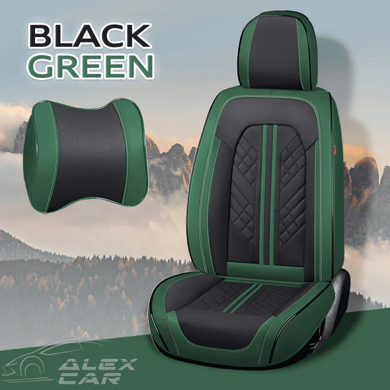 Zetas Car Seat Cushion Full Set Universal Waterproof Breathable Vehicle Leather Cover for Cars, SUV, Pick-up Truck