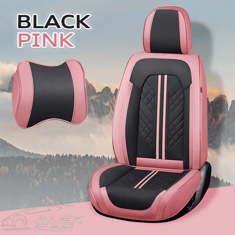 Zetas Car Seat Cushion Full Set Universal Waterproof Breathable Vehicle Leather Cover for Cars, SUV, Pick-up Truck
