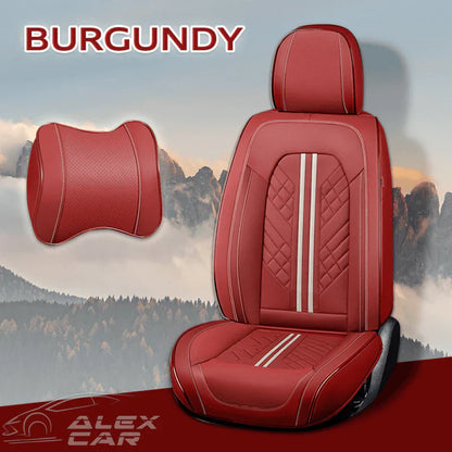 Zetas Car Seat Cushion Full Set Universal Waterproof Breathable Vehicle Leather Cover for Cars, SUV, Pick-up Truck