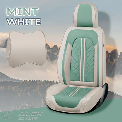 Zetas Car Seat Cushion Full Set Universal Waterproof Breathable Vehicle Leather Cover for Cars, SUV, Pick-up Truck