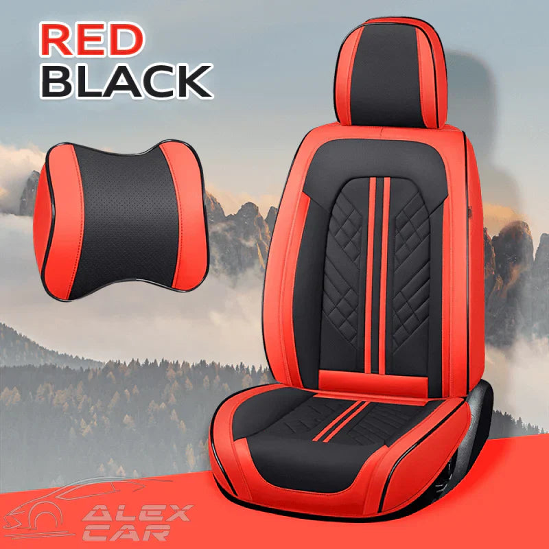 Zetas Car Seat Cushion Full Set Universal Waterproof Breathable Vehicle Leather Cover for Cars, SUV, Pick-up Truck