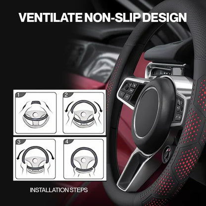 Gripex UltraGrip Breathable Leather Steering Wheel Cover | Anti-Slip, Universal Fit