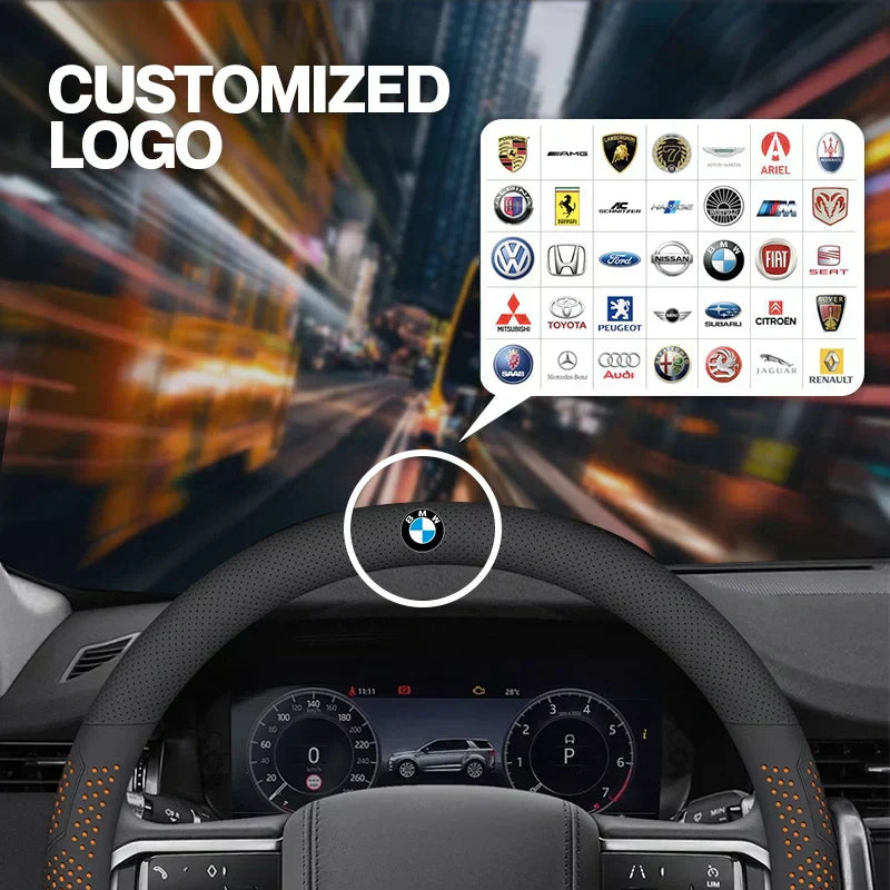 Gripex UltraGrip Breathable Leather Steering Wheel Cover | Anti-Slip, Universal Fit