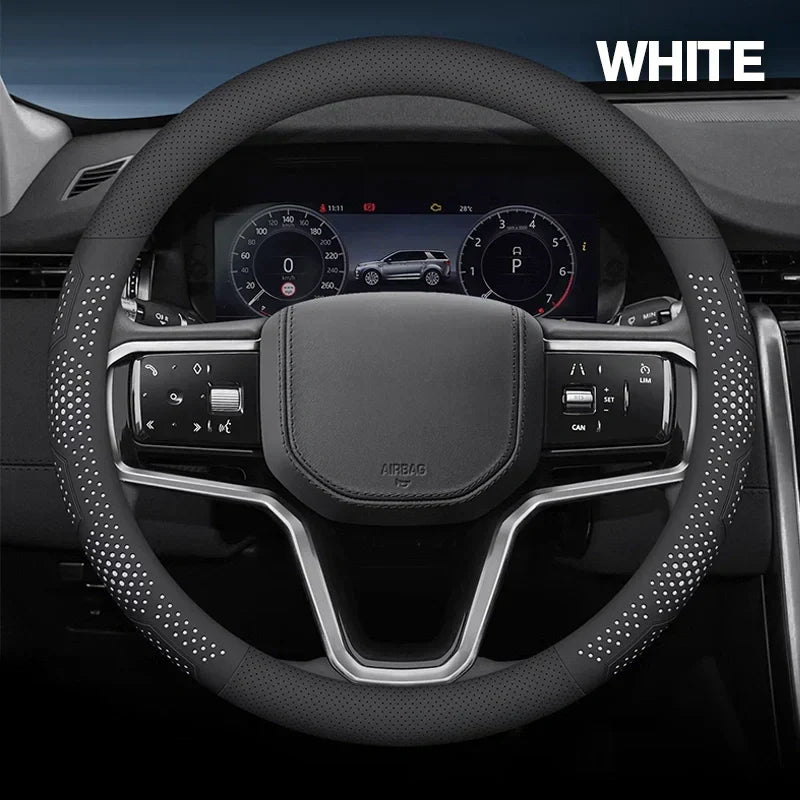 Gripex UltraGrip Breathable Leather Steering Wheel Cover | Anti-Slip, Universal Fit